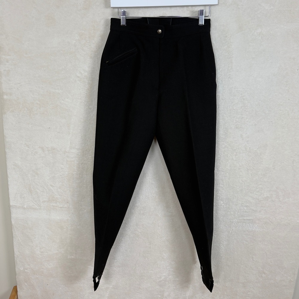 Feller‎ Hosen Black Stirrup Pants Made in Austria High Waisted Equestrian Style
